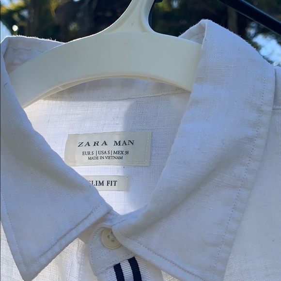Men’s Zara White Button Down Shirt (SMALL) - Picture 3 of 6